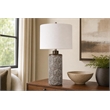 Geometric Harmony Ceramic Table Lamp - Brown & White - Set of 2 - Metal