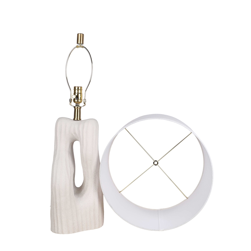 Eclipse Harmony Ceramic Table Lamp - White Rock - Set of 2 - Metal