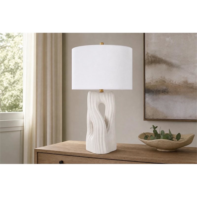 Eclipse Harmony Ceramic Table Lamp - White Rock - Set of 2 - Metal