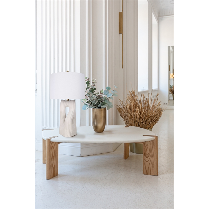 Eclipse Harmony Ceramic Table Lamp - White Rock - Set of 2 - Metal