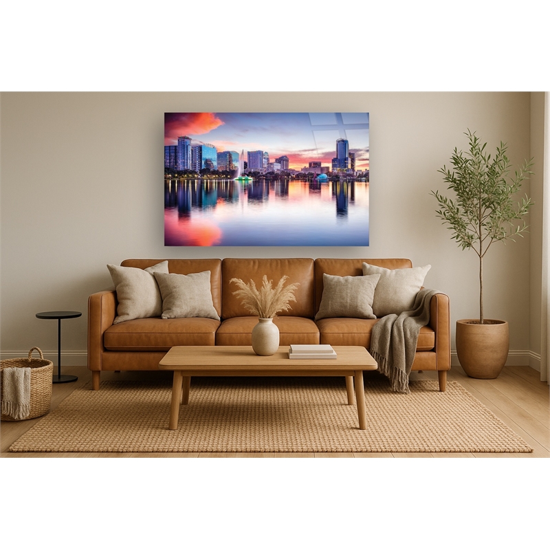 Orlando Skyline Frameless Tempered Glass Wall Art - 60