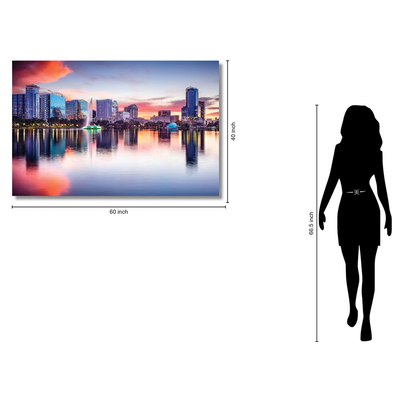 Orlando Skyline Frameless Tempered Glass Wall Art - 60
