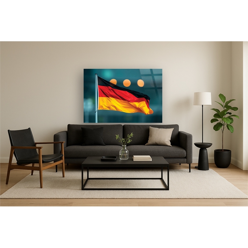 German Flag Frameless Tempered Glass Wall Art - 60