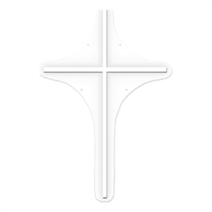 Cross Neon Sign - 19&quot x 28&quot - Neon White - Acrylic - LED Neon Wall Sign
