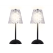 Crystal Radiance Rechargeable LED Metal Table Lamp - Matte Black & Clear