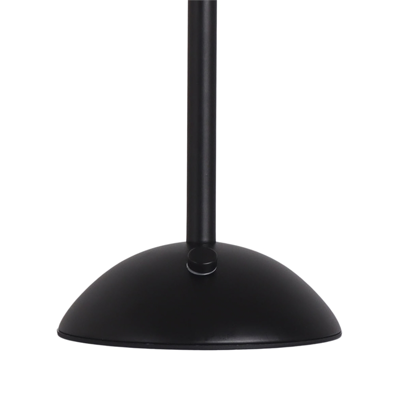 Crystal Radiance Rechargeable LED Metal Table Lamp - Matte Black & Clear