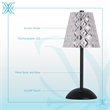 Crystal Radiance Rechargeable LED Metal Table Lamp - Matte Black & Clear