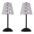 Crystal Radiance Rechargeable LED Metal Table Lamp - Matte Black & Clear