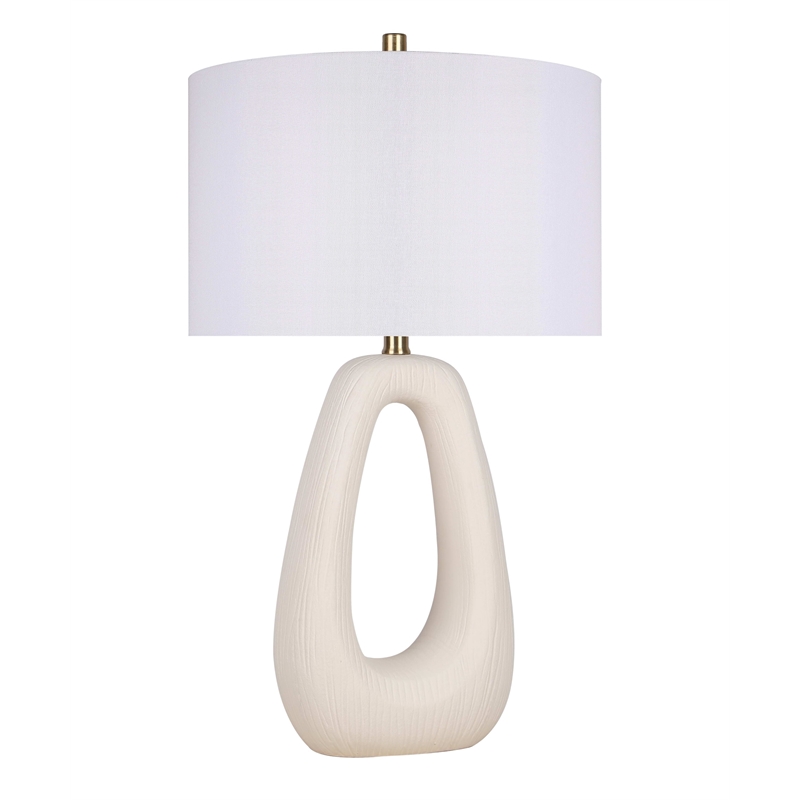 Serenity Loop Ceramic Table Lamp - Textured White - Set of 2 - Metal