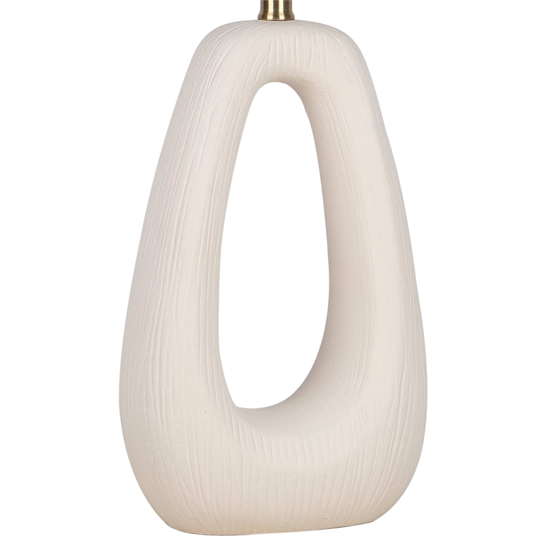 Serenity Loop Ceramic Table Lamp - Textured White - Set of 2 - Metal