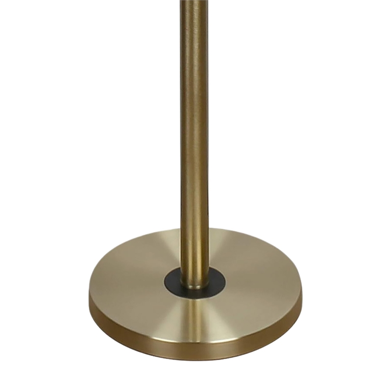 Glass Orbs Metal Floor Lamp - Matte Black & Soft Gold - Clear Glass