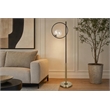Glass Orbs Metal Floor Lamp - Matte Black & Soft Gold - Clear Glass