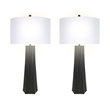 Obsidian Glo Metal Table Lamp - Matte Black - Set of 2 - Modern