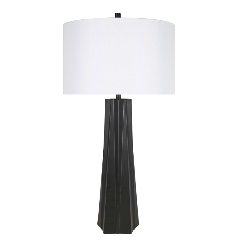 Obsidian Glo Metal Table Lamp - Matte Black - Set of 2 - Modern