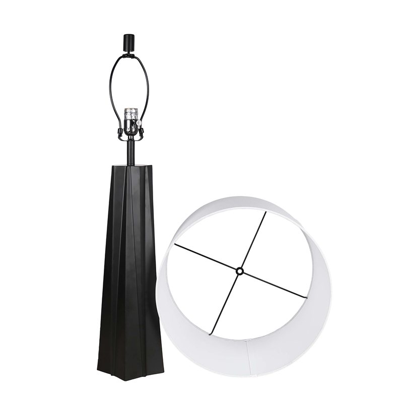 Obsidian Glo Metal Table Lamp - Matte Black - Set of 2 - Modern