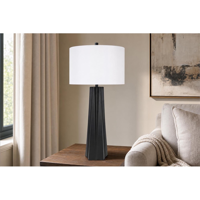 Obsidian Glo Metal Table Lamp - Matte Black - Set of 2 - Modern