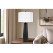 Obsidian Glo Metal Table Lamp - Matte Black - Set of 2 - Modern