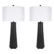Obsidian Glo Metal Table Lamp - Matte Black - Set of 2 - Modern
