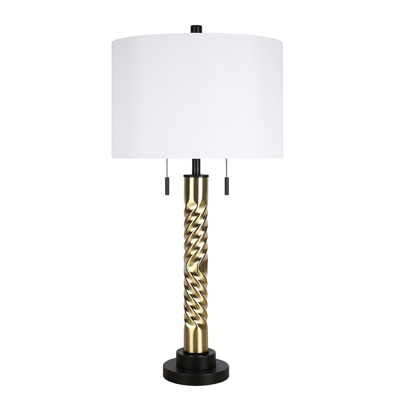 Twist Elegance Metal Table Lamp - Matte Black & Soft Gold - Set of 2