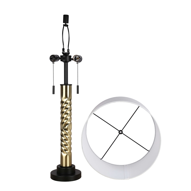Twist Elegance Metal Table Lamp - Matte Black & Soft Gold - Set of 2