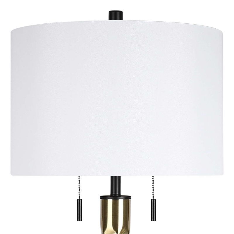 Twist Elegance Metal Table Lamp - Matte Black & Soft Gold - Set of 2