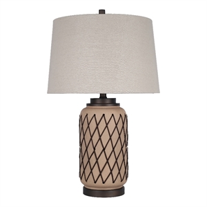 Diamond Weave - 27&quot x 17&quot - Terra - Fabric - Living Room Lighting