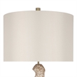 Sculptural Serenity Ceramic Table Lamp - Cream Stone & Soft Gold - Metal
