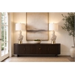 Sculptural Serenity Ceramic Table Lamp - Cream Stone & Soft Gold - Metal