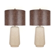 Rustic Harmony Ceramic Table Lamp - Natural Rock - Set of 2 - Metal