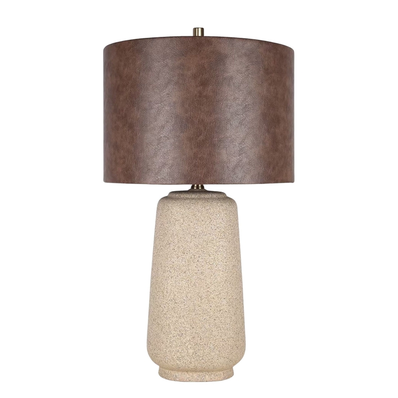 Rustic Harmony Ceramic Table Lamp - Natural Rock - Set of 2 - Metal