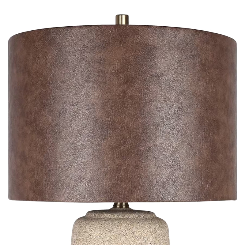 Rustic Harmony Ceramic Table Lamp - Natural Rock - Set of 2 - Metal
