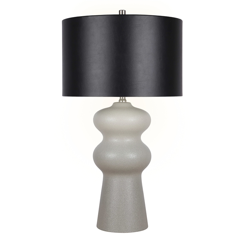 Echo Essence Ceramic Table Lamp - Textured Grey - Metal - Bedroom Lighting