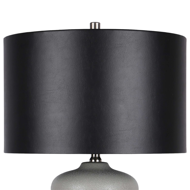 Echo Essence Ceramic Table Lamp - Textured Grey - Metal - Bedroom Lighting