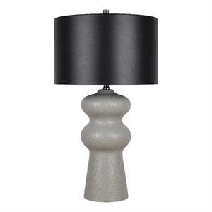 Echo Essence Ceramic Table Lamp - Textured Grey - Metal - Bedroom Lighting