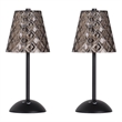 Crystal Radiance Rechargeable LED Metal Table Lamp - Matte Black & Smoke