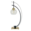 Eclipse Aura Metal Table Lamp - Matte Black & Gold - Glass Globe