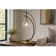 Eclipse Aura Metal Table Lamp - Matte Black & Gold - Glass Globe