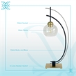 Eclipse Aura Metal Table Lamp - Matte Black & Gold - Glass Globe