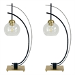 Eclipse Aura Metal Table Lamp - Matte Black & Gold - Glass Globe