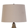 Serene Stone Ceramic Table Lamp - Natural & Matte Black - Set of 2 - Metal