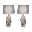 Stonehaven Elegance Ceramic Table Lamp - Natural Grey Stone - Metal