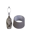 Stonehaven Elegance Ceramic Table Lamp - Natural Grey Stone - Metal