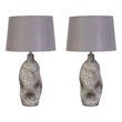 Stonehaven Elegance Ceramic Table Lamp - Natural Grey Stone - Metal