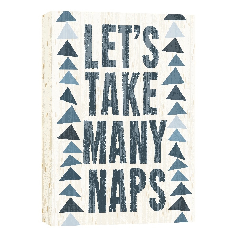 Let's Take Many Naps Rustic Typography Canvas Wall Art - Multicolor