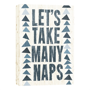 Let's Take Many Naps Rustic Typography Canvas Wall Art - Multicolor