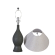 Cerulean Elegance Ceramic Table Lamp - Blue Grey - Set of 2 - Metal