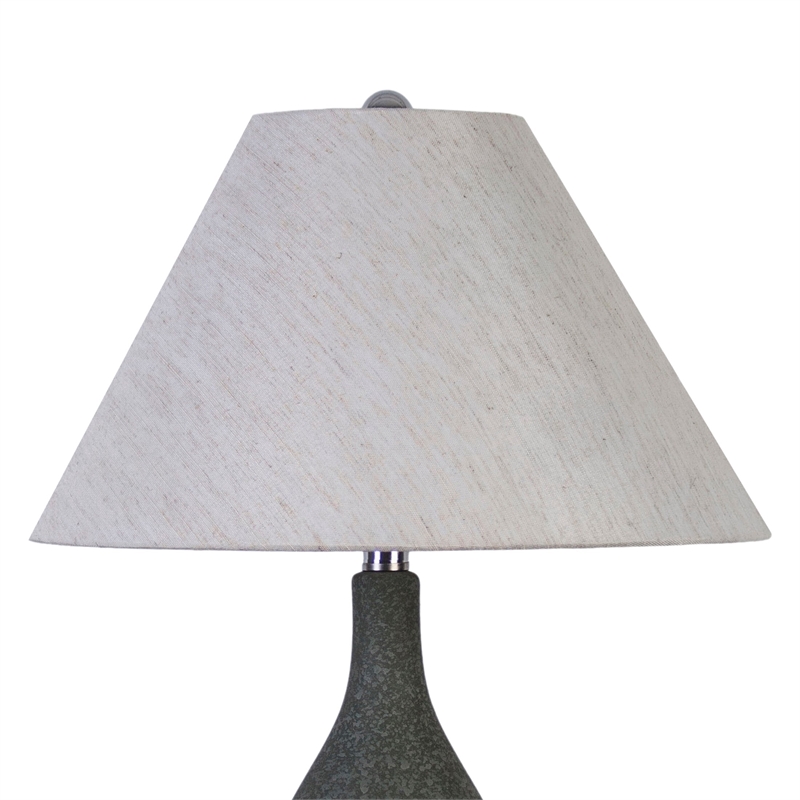 Cerulean Elegance Ceramic Table Lamp - Blue Grey - Set of 2 - Metal