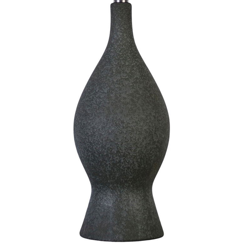 Cerulean Elegance Ceramic Table Lamp - Blue Grey - Set of 2 - Metal