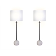 Urban Sphere Concrete Table Lamp - Matte Black - Set of 2 - Metal