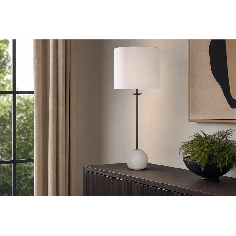 Urban Sphere Concrete Table Lamp - Matte Black - Set of 2 - Metal